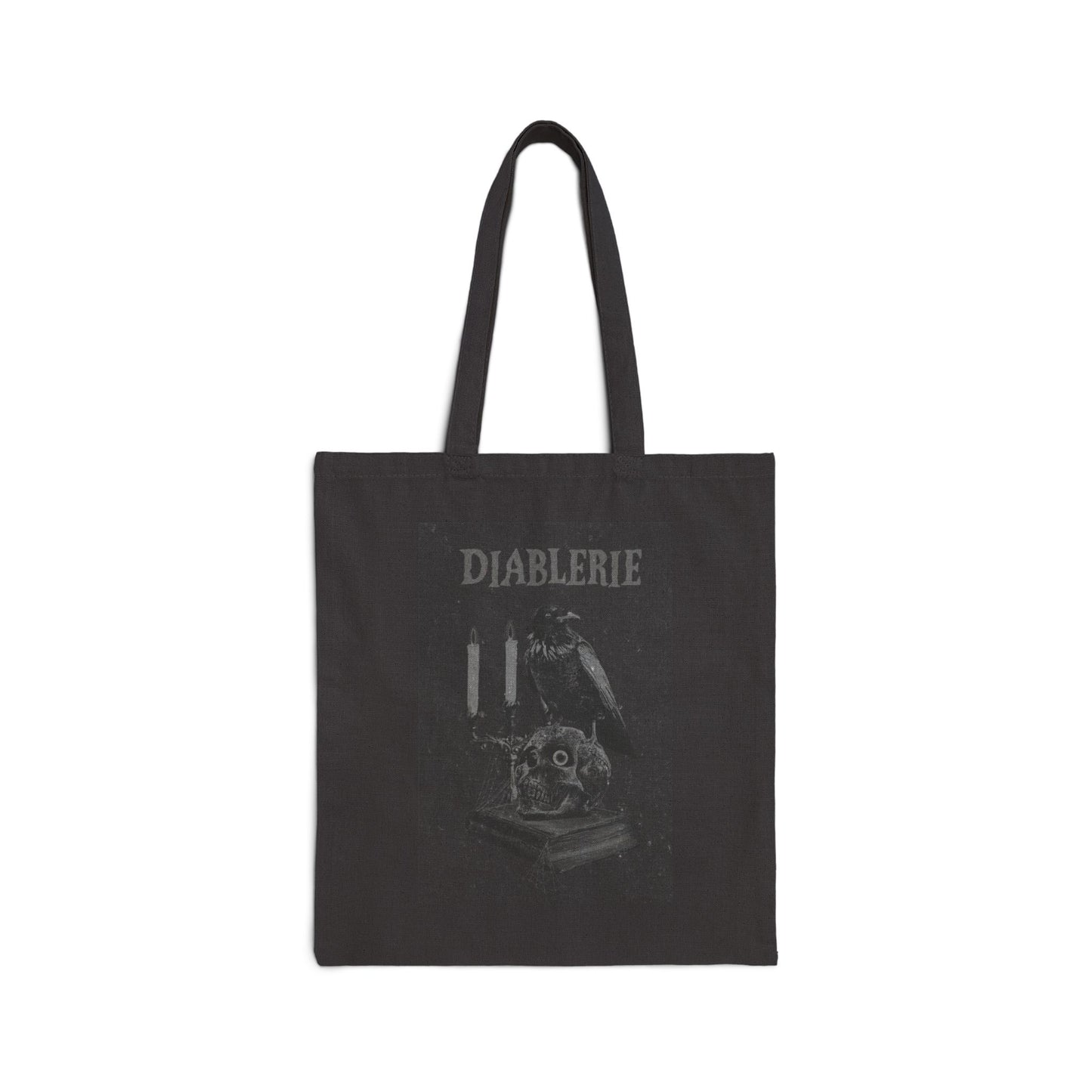 Canvas Tote - Raven and Skulls Dark Vibe Goth Fashion