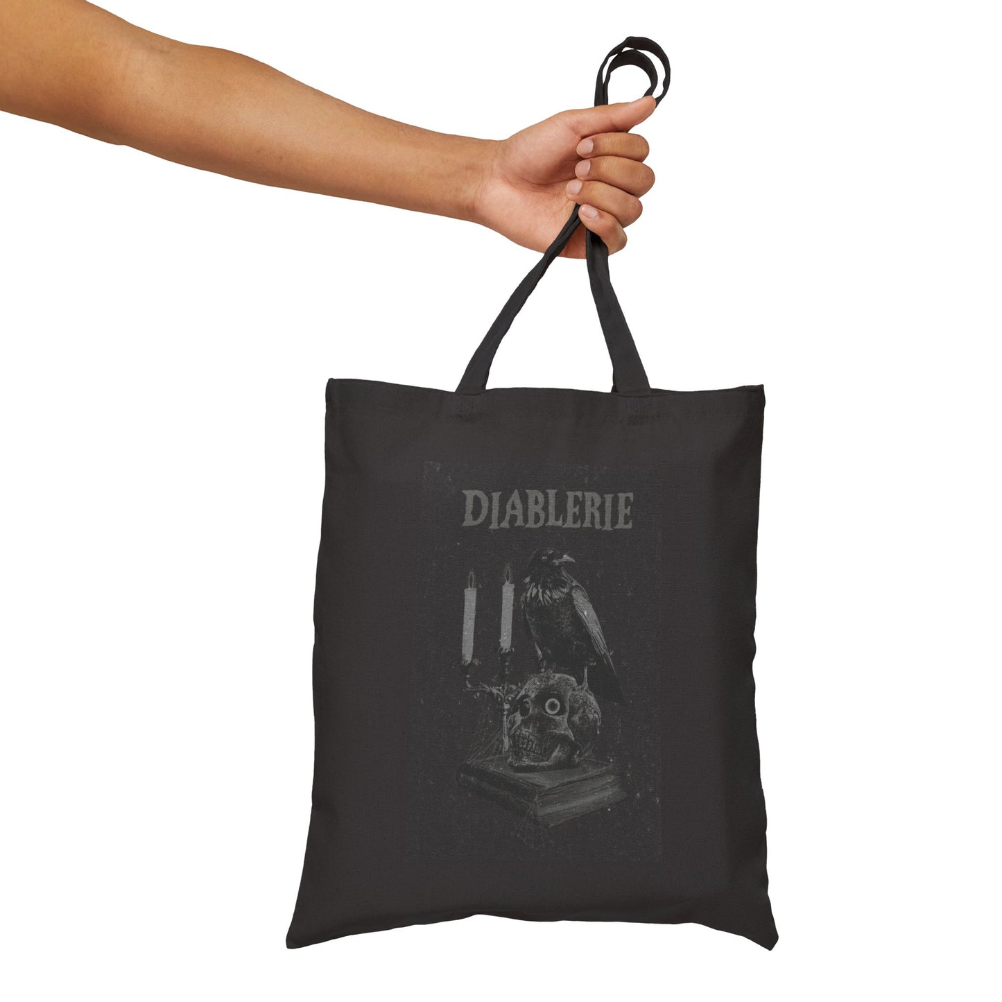 Canvas Tote - Raven and Skulls Dark Vibe Goth Fashion