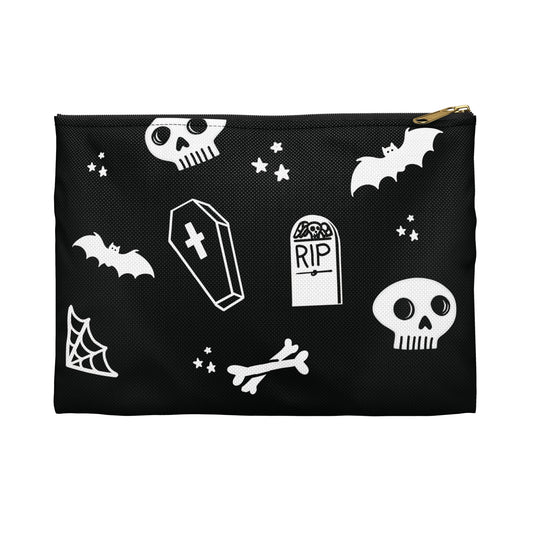 Halloween Accessory Pouch with Spooky Pattern