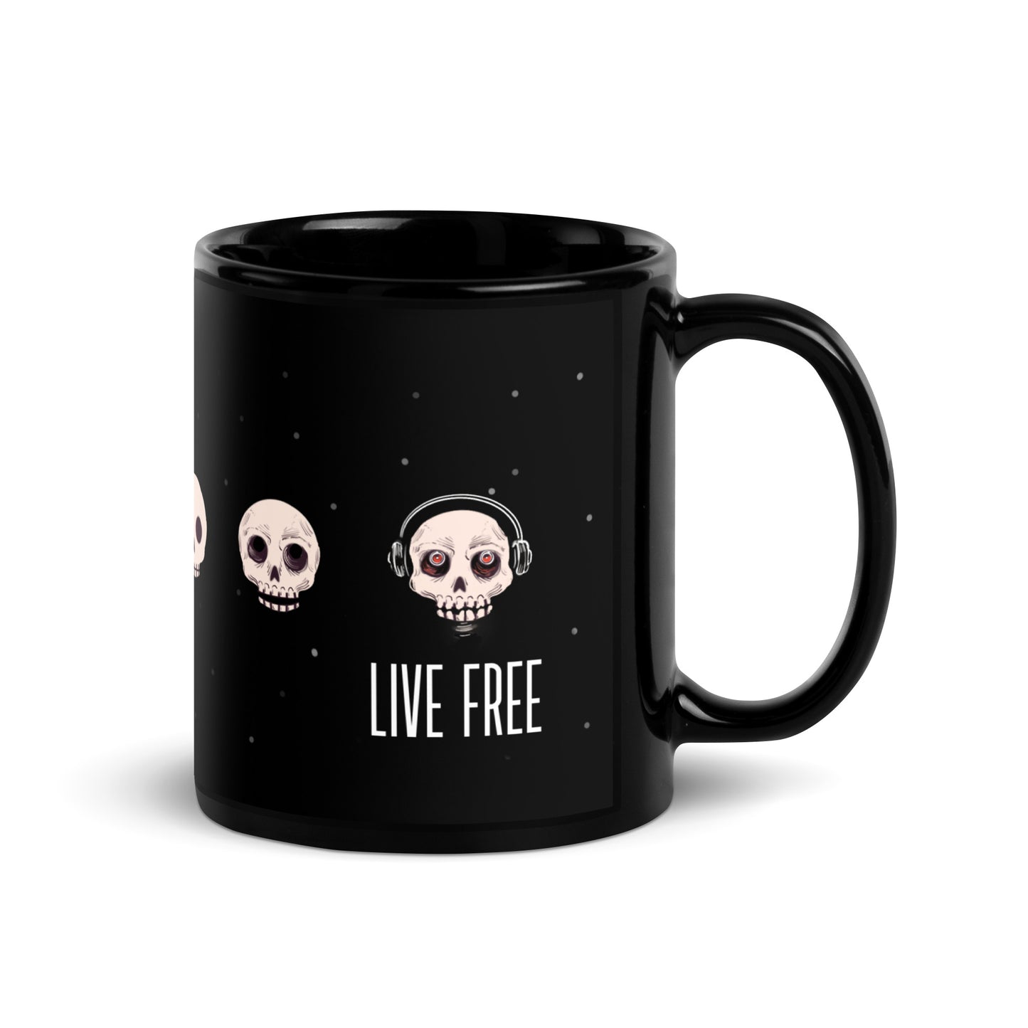 Live Free- Black Glossy Mug (11oz.)